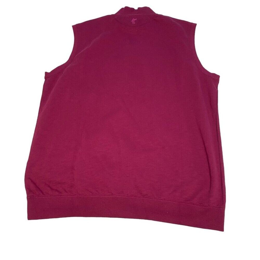 Ashworth NWT Golf Men’s 1/4 zip cotton vest, oversized Medium in the color Berry - Picture 4 of 12